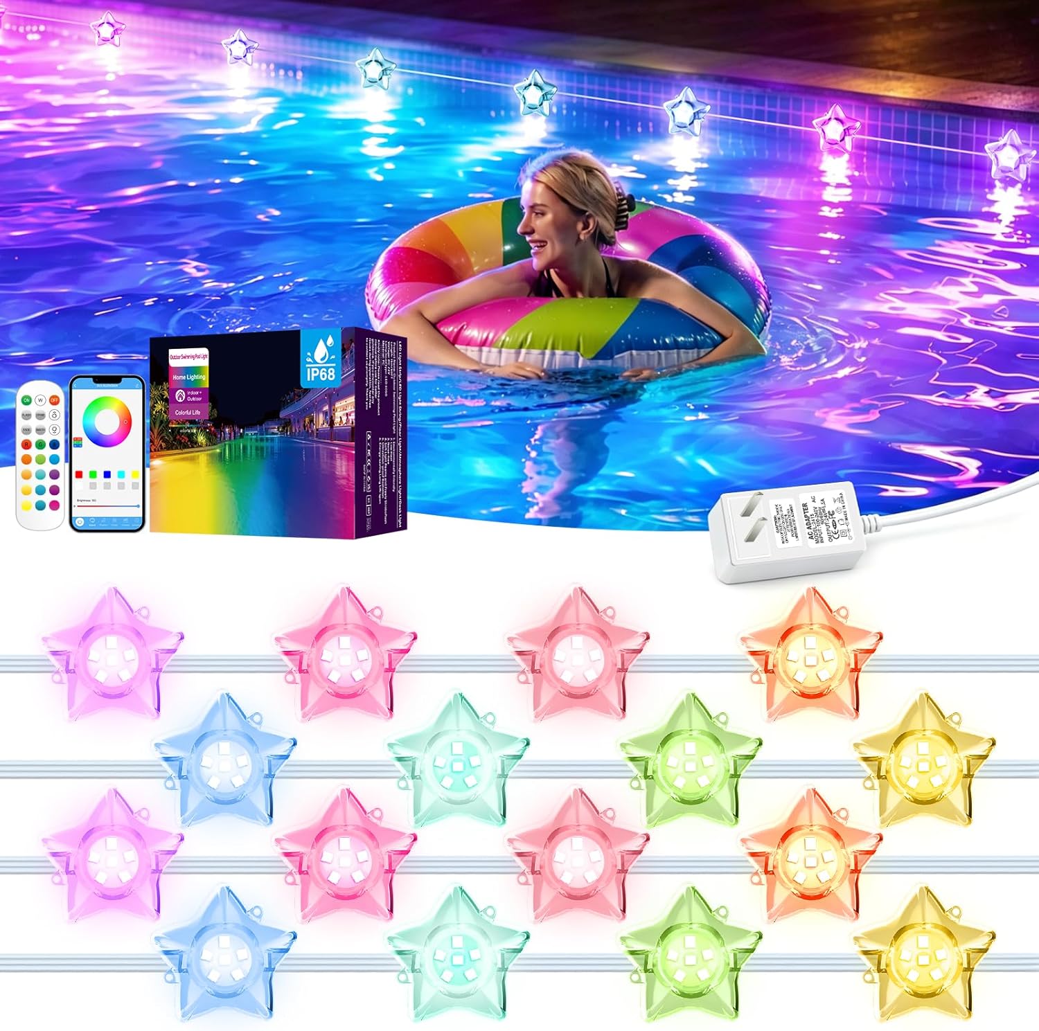 Pool Light Solar Rechargeable - Solar-Poolbeleuchtung für Alle Jahreszeiten Mehrfarbig