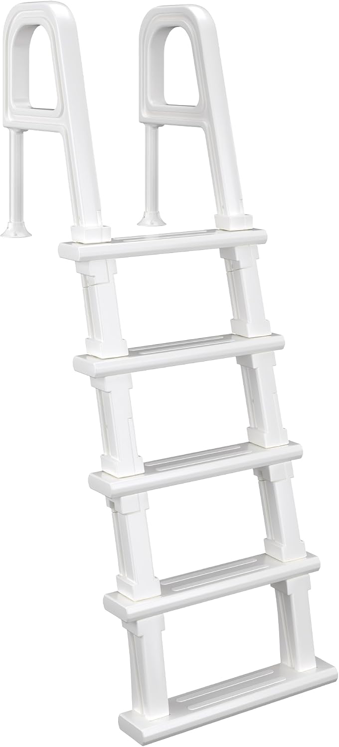 Pool Ladder Above Ground - Poolleiter, 5-stufige Pooltreppe mit doppelten Handläufen