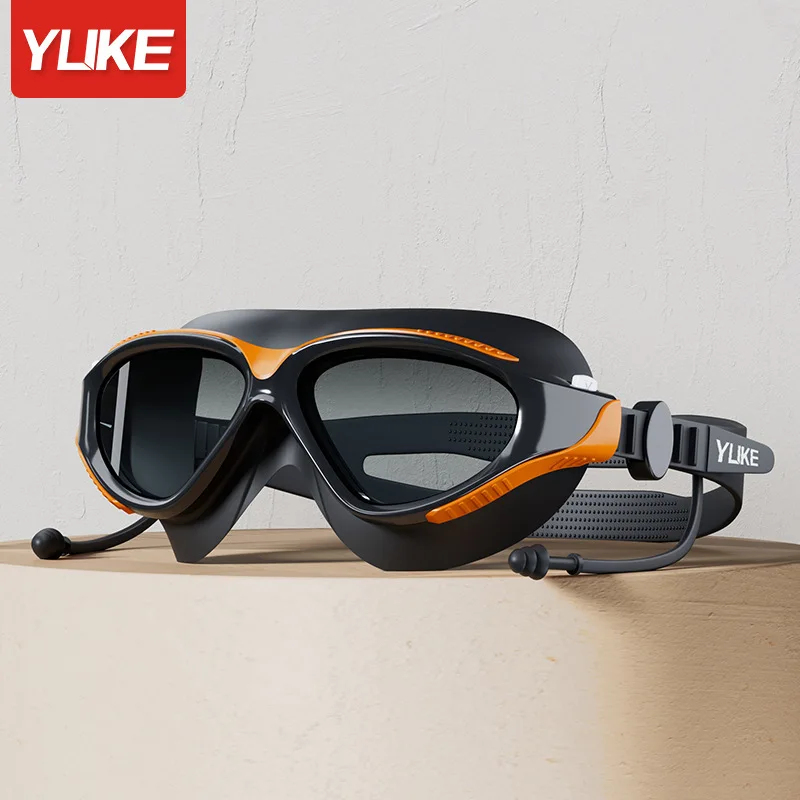 Swim Goggles Anti Fog Uv - Professionelle HD-Schwimmbrille mit großem Rahmen, beschlagfrei,