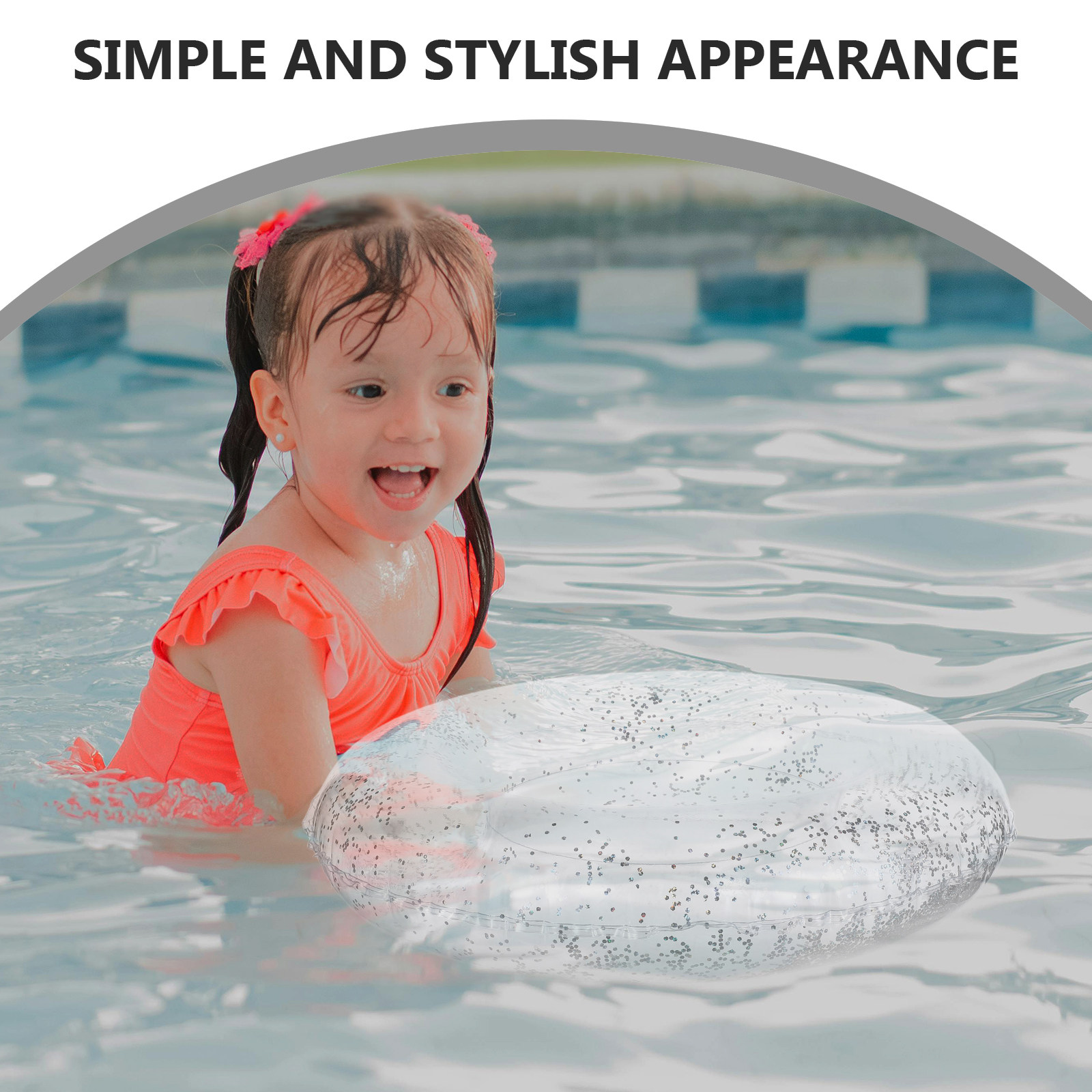 Pool Float Ring Inflatable - 60 cm PVC-Schwimmring, aufblasbarer, bunter Schwimmreifen