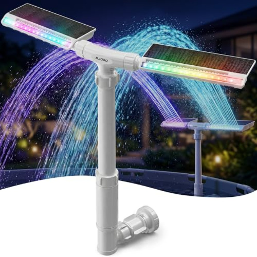 Pool Light Solar Rechargeable - Solar-Poolbrunnen für eingelassene und oberirdische Pools,