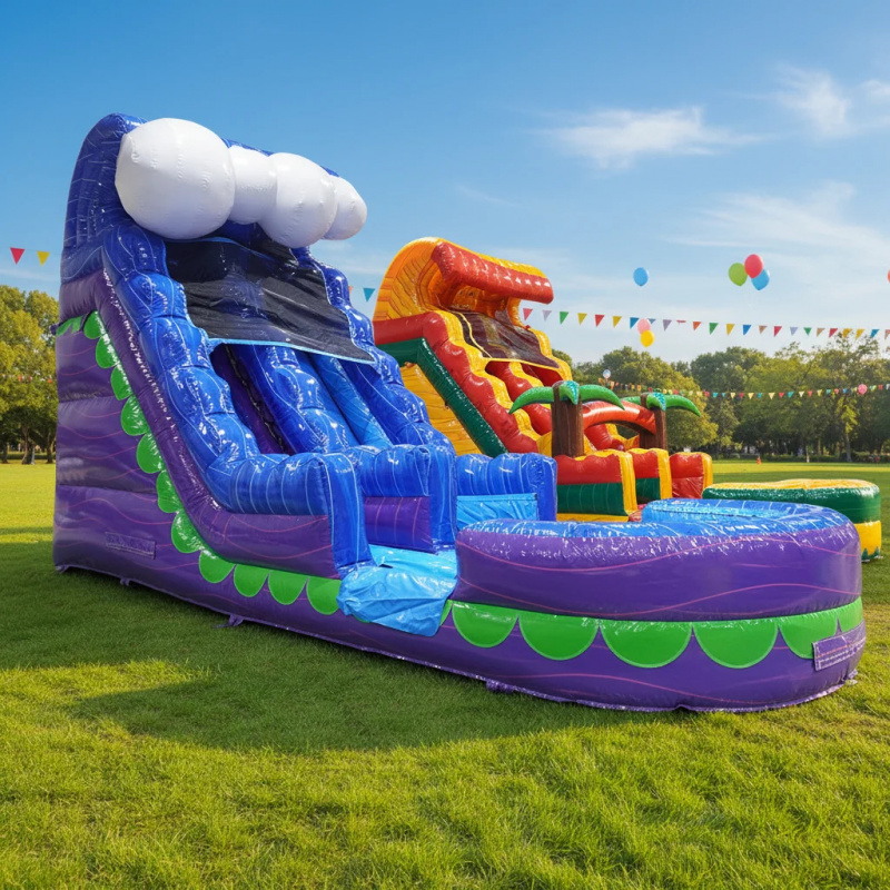 Water Slide Inflatable - Kommerzielle aufblasbare Wasserrutsche mit Pool für