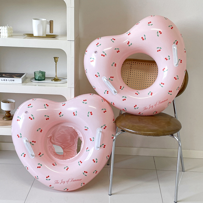 Pool Float Ring Inflatable - 1 Stück Kirsch-Schwimmring, aufblasbarer Pool-Schwimmreifen mit