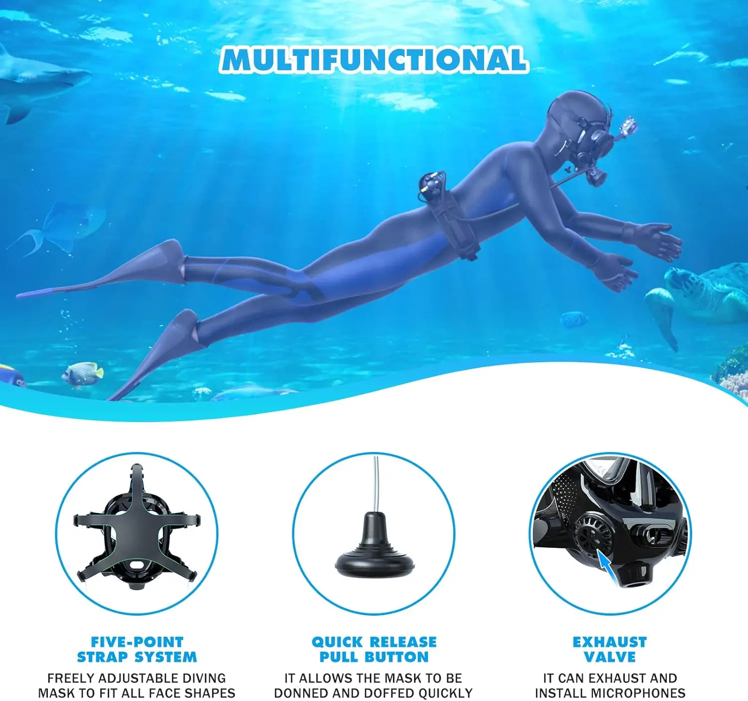 Vollgesichts-Tauchmaske mit Ka – Snorkel Mask Full Face Bewertung und Preis