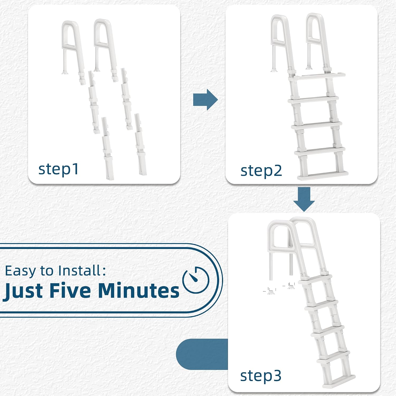 Poolleiter, 5-stufige Pooltrep – Pool Ladder Above Ground Bewertung und Preis