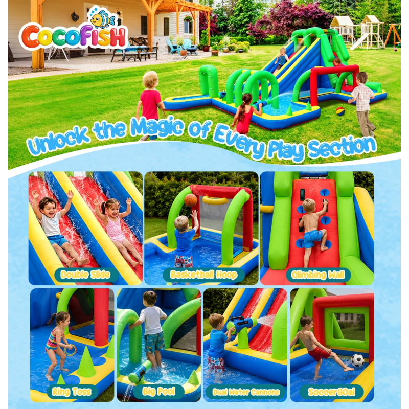 Cocofish Großer Aufblasbarer W – Water Slide Inflatable Bewertung und Preis