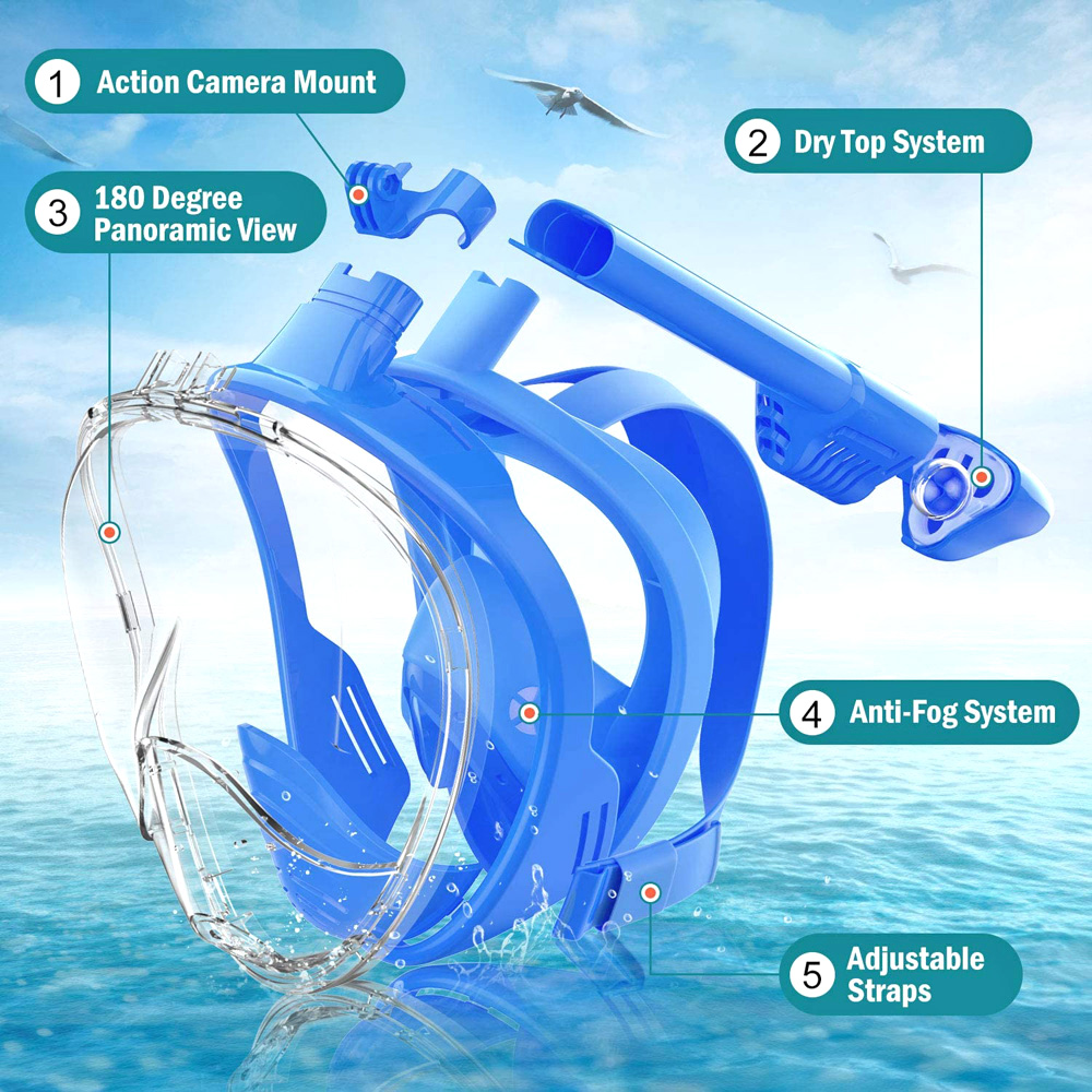 Vollgesichts-Schnorchelmaske f – Snorkel Mask Full Face Bewertung und Preis