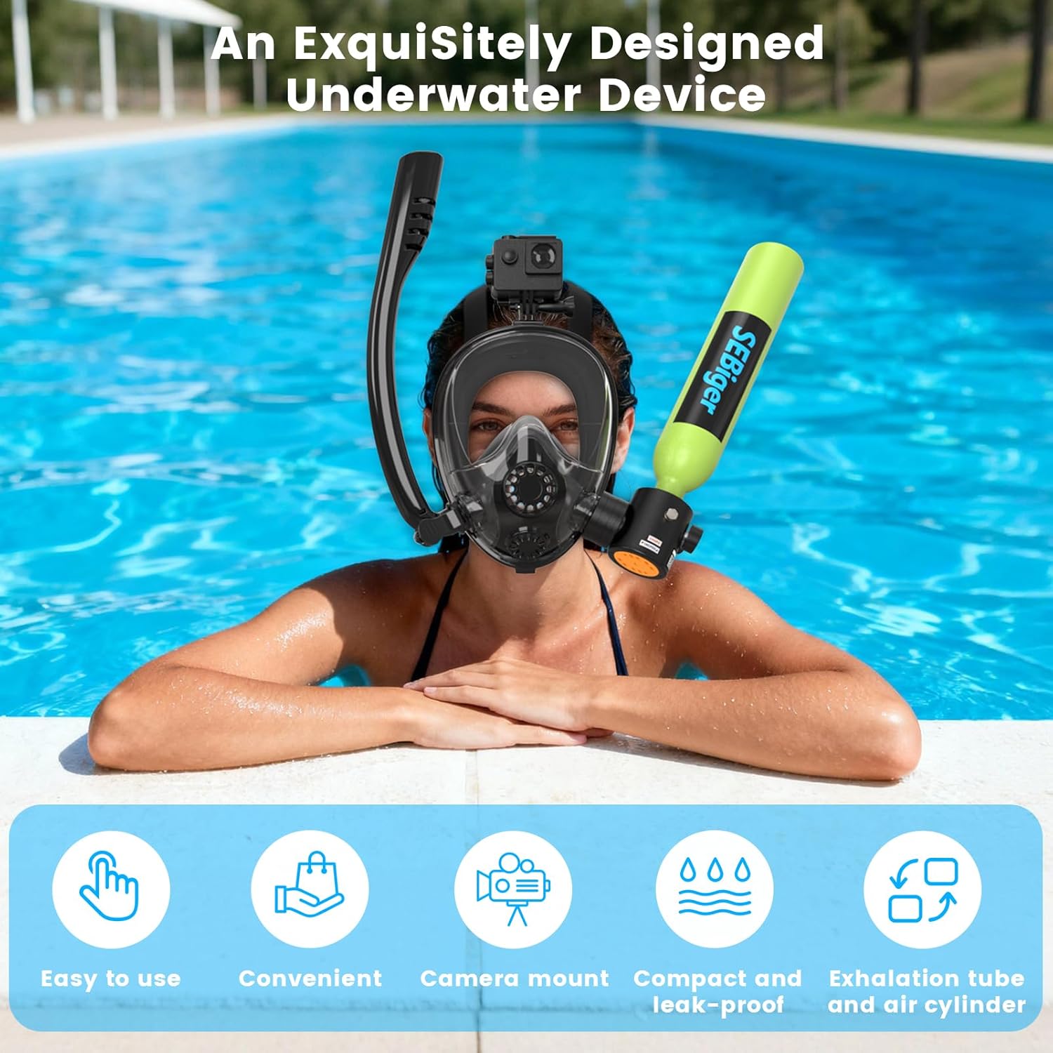 Mini-Tauchflasche 0,5L mit Vol – Snorkel Mask Full Face Bewertung und Preis